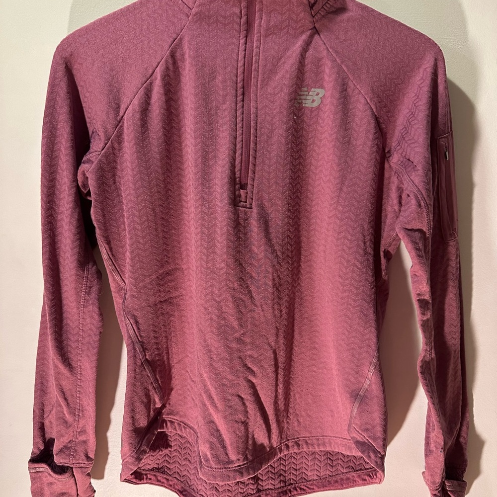 New Balance Running Pink Pullover Thermal Quarter Xip Jacket